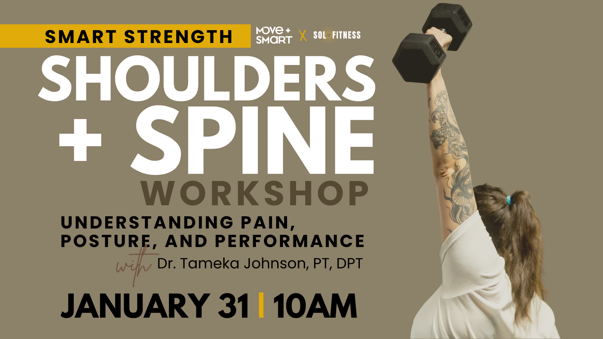 Physical therapist guiding shoulder and spine movement during a fitness workshop in Lexington, KY