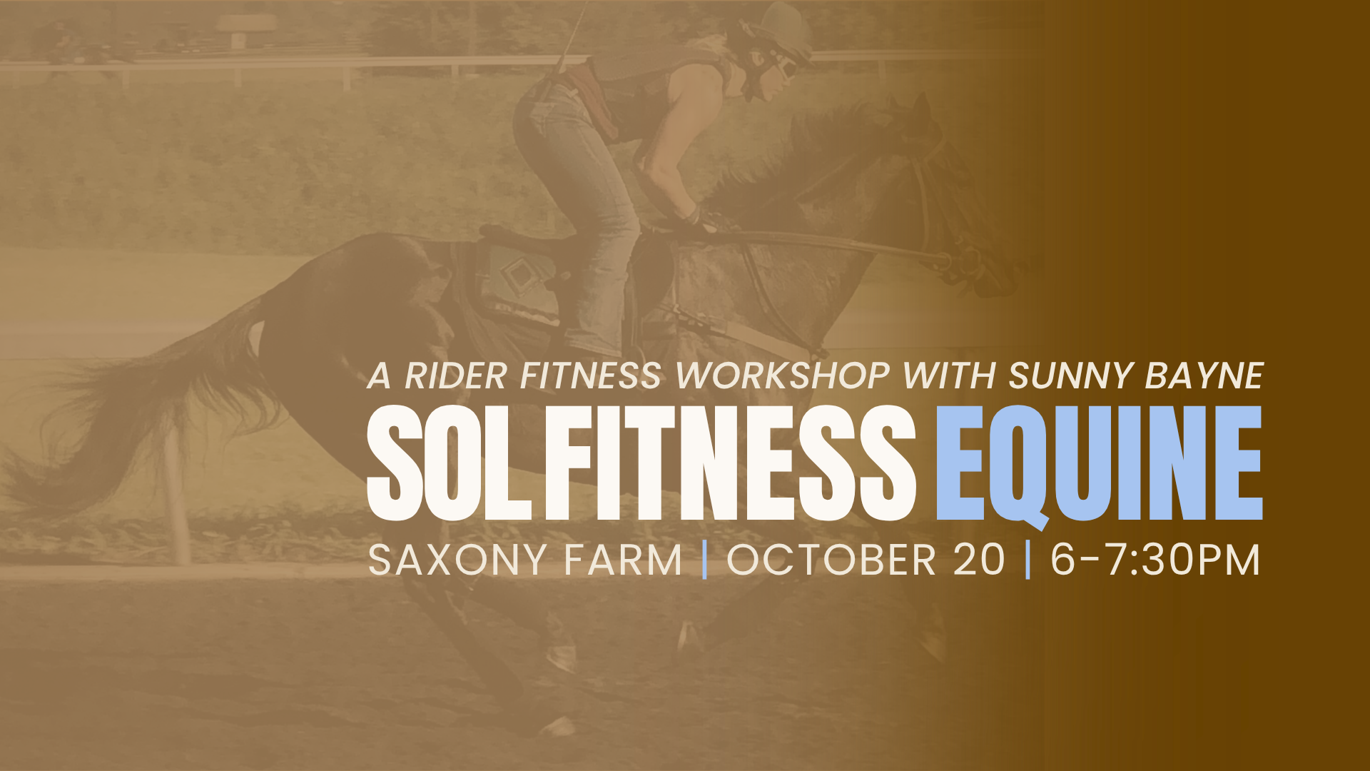 Sol Fitness Equine, a rider fitness workshop with Sunny Bayne at Saxony Farm, October 20
