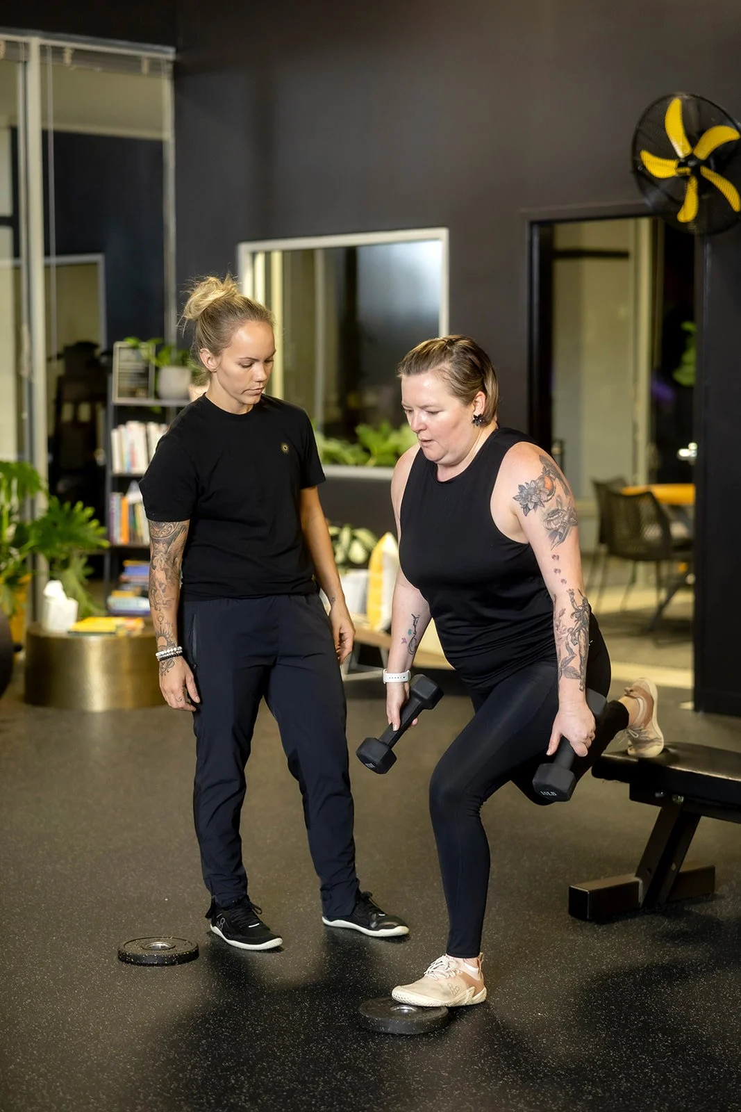 Sol Fitness client Renia Carsillo training with coach Sunny Bayne in Lexington, Kentucky