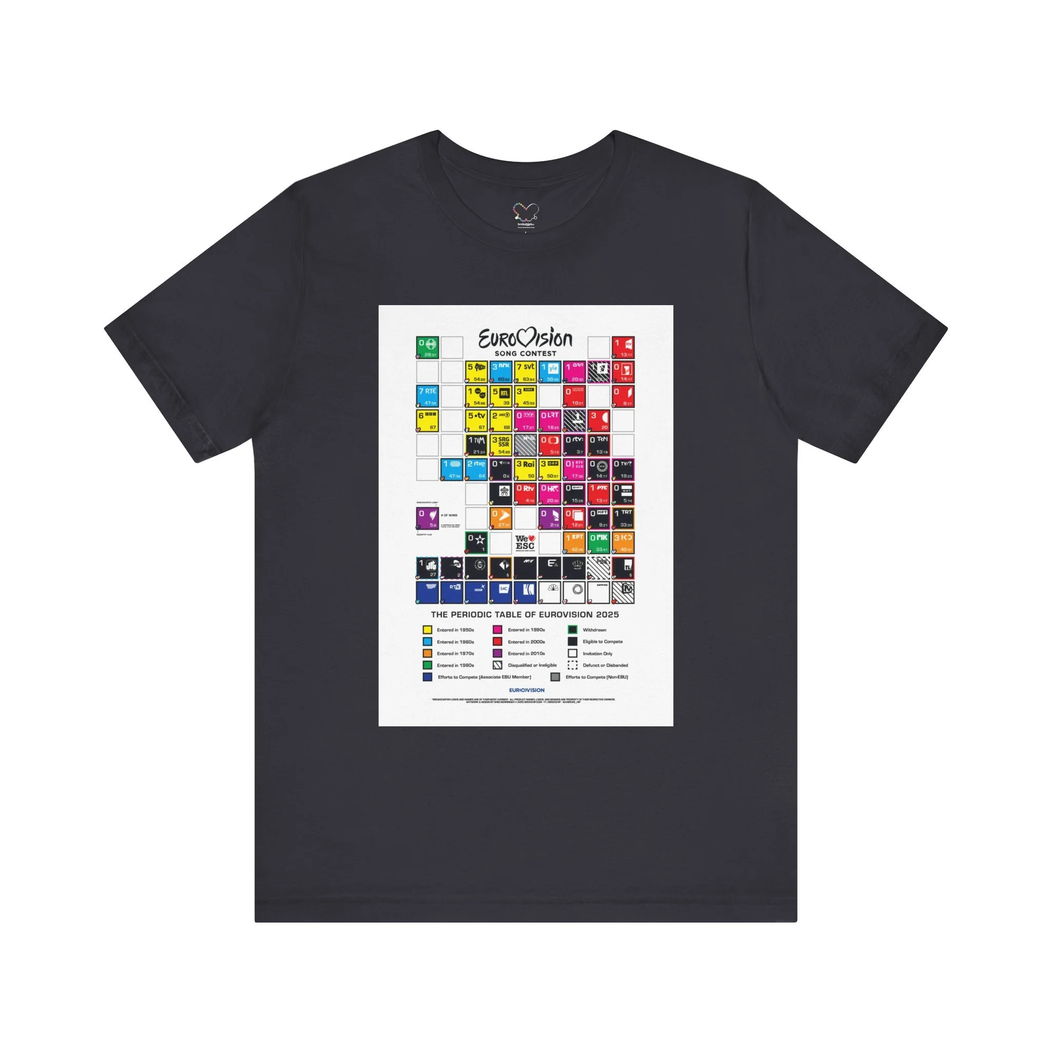 The Periodic Table of Eurovision T-Shirt Dark Grey