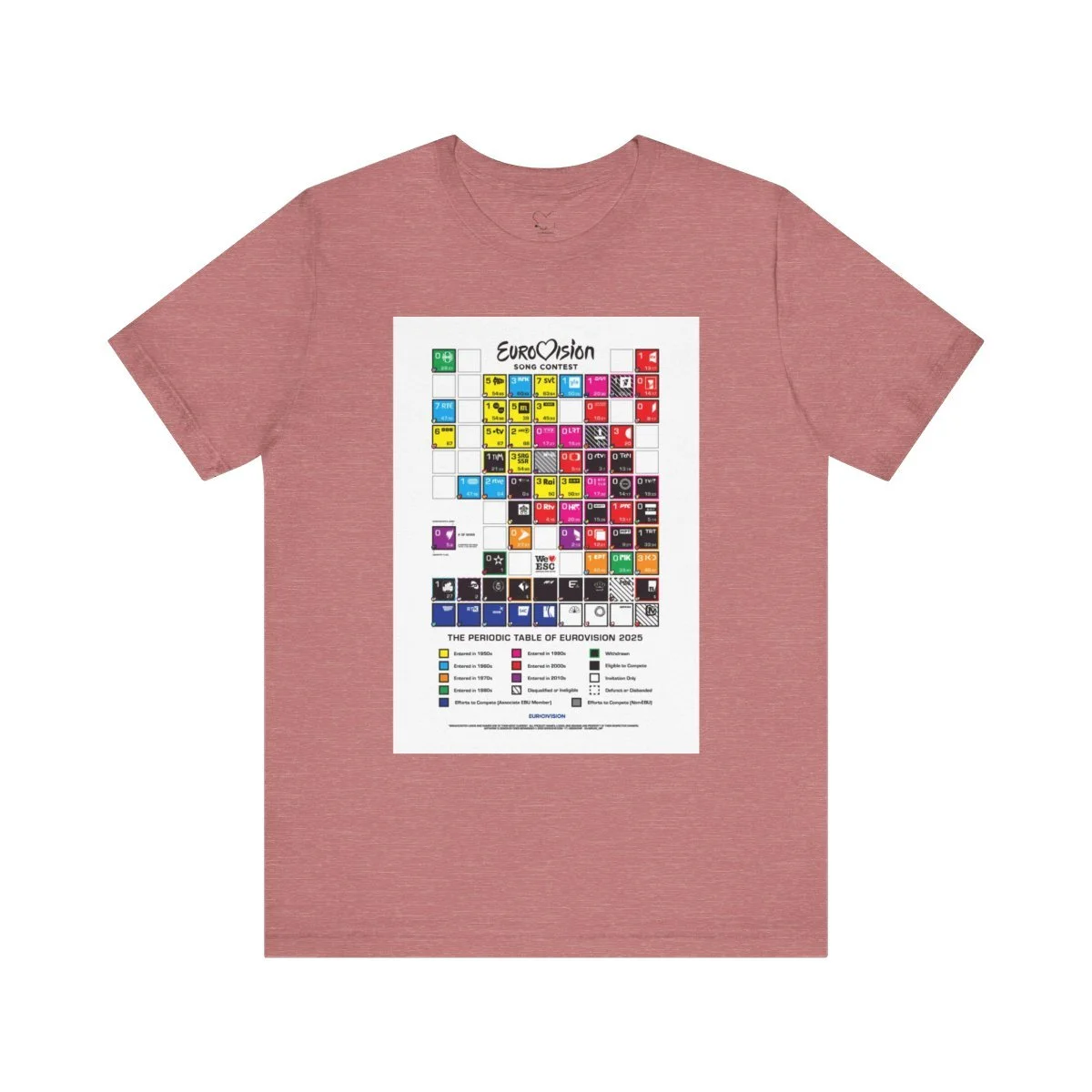 The Periodic Table of Eurovision T-Shirt Heather Mauve