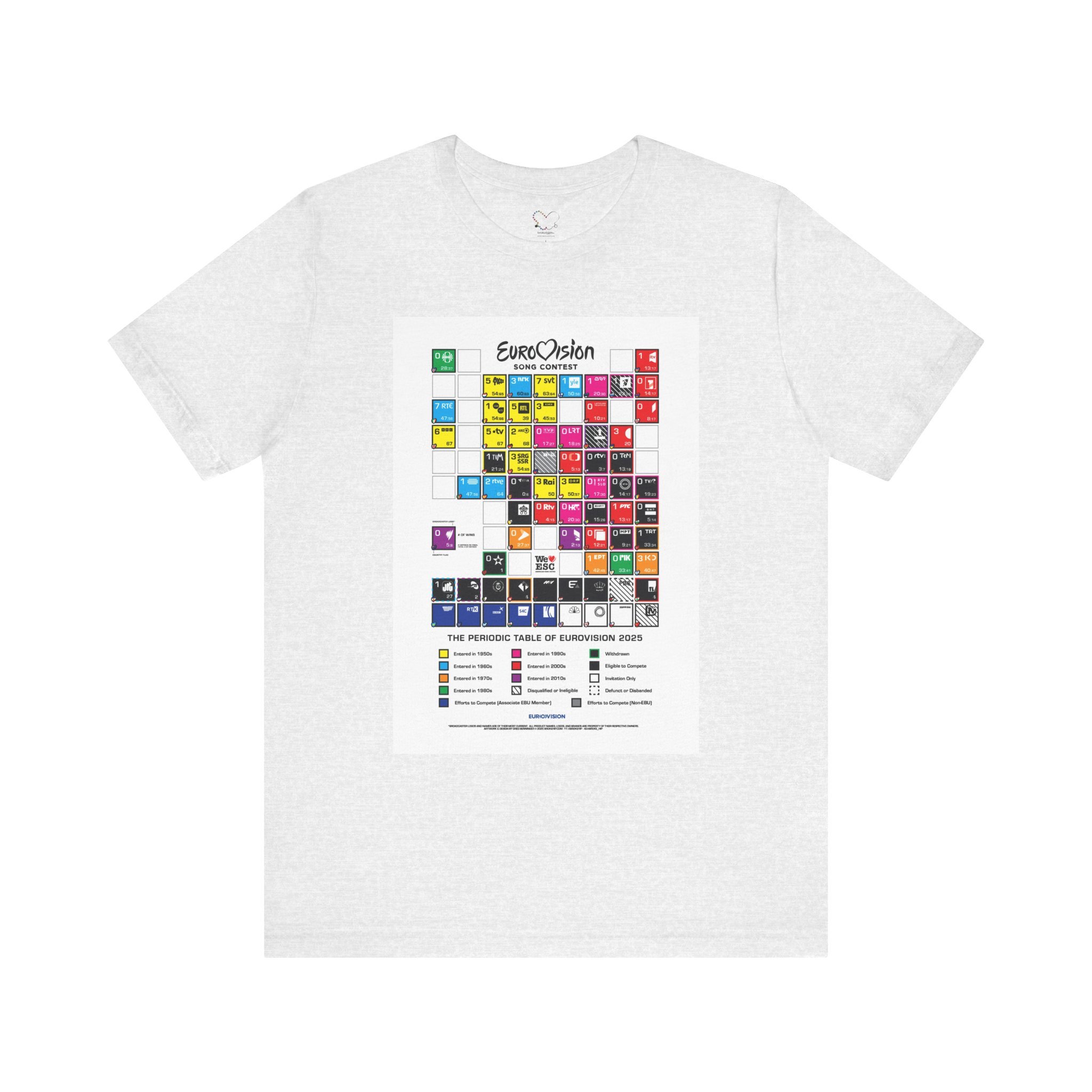 The Periodic Table of Eurovision T-Shirt Ash