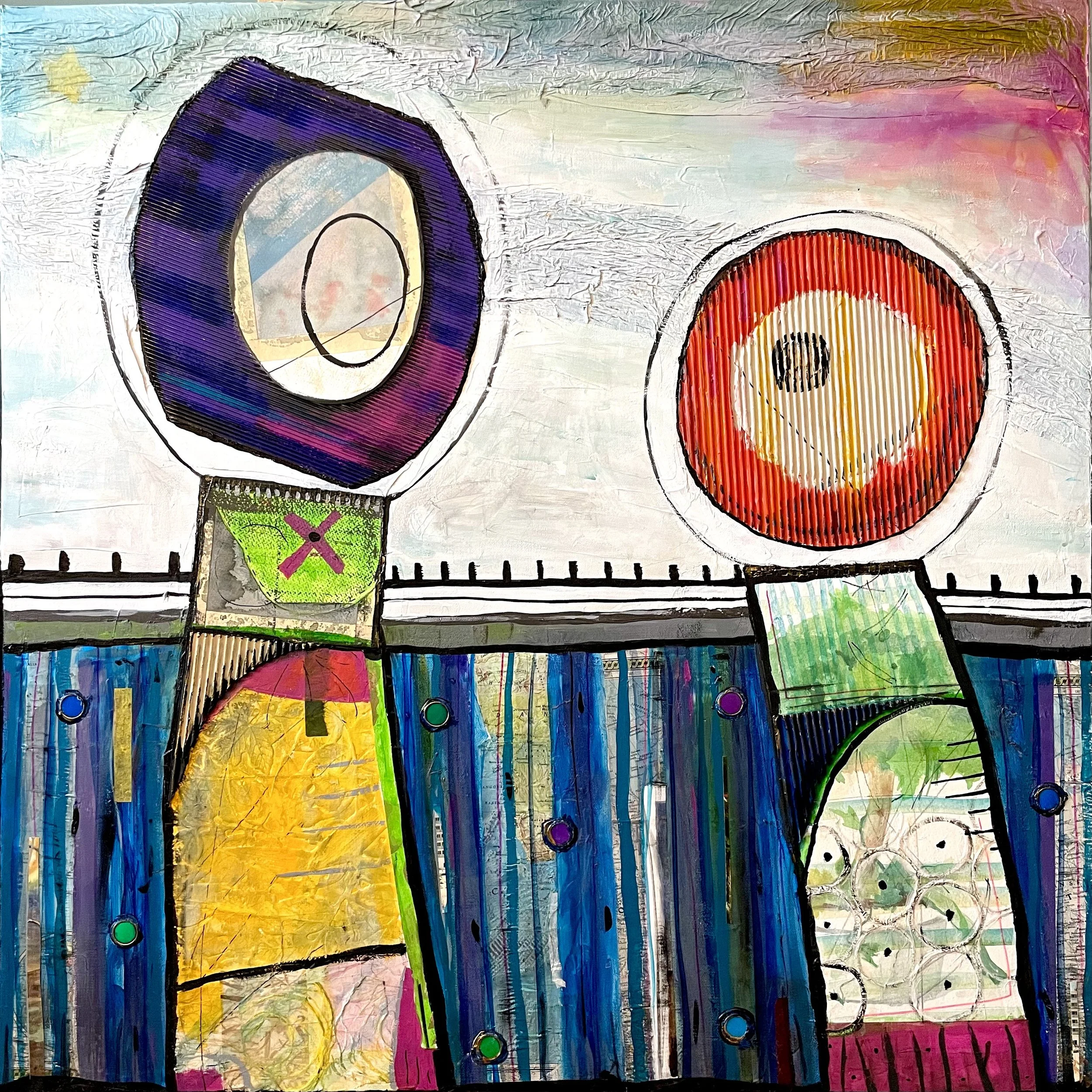 "seawall conversation" - 36"x36" - $1250