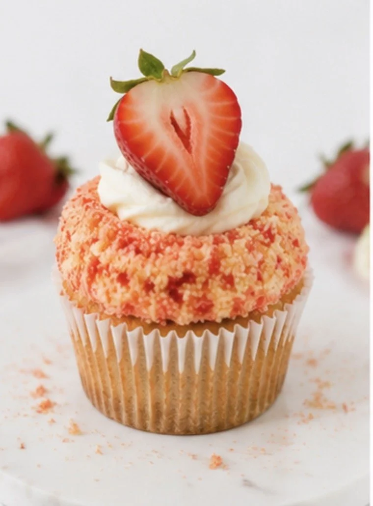 Strawberry Crunch Cupcakes