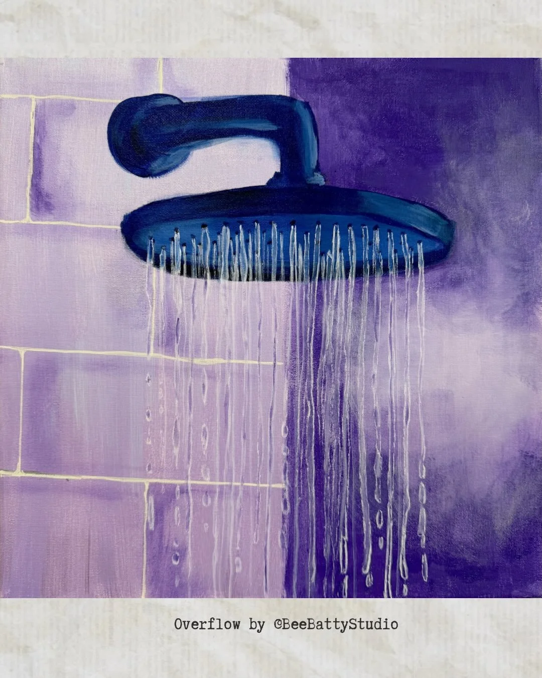 TW:talk of suicide 
The piece, the vibe, the poem.
It&rsquo;s a 14x14, still available for $196. 

Mental health and depression have been a part of my life for as long as I can remember. It was really a pleasure being able to add these works to daybr