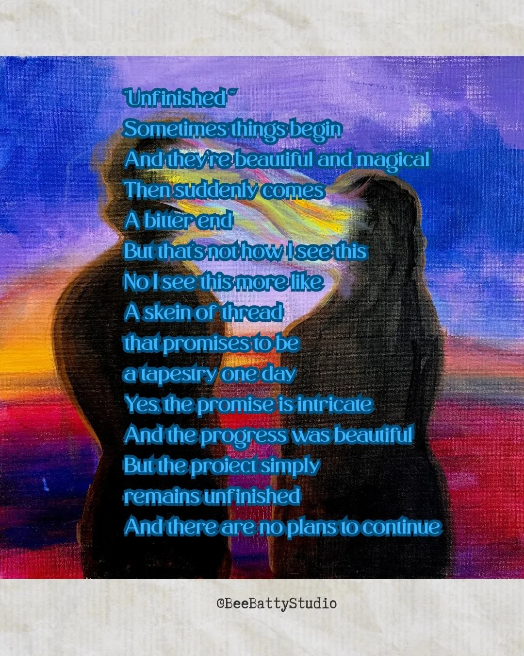 Have you ever left someone and things seemed.. unfinished? Here&rsquo;s a poem and piece from my ekphrastic book of poetry &ldquo;Daybreak&rdquo; still available on my site 🔗 #mkepoets #ekprasticpoetry #daybreak #mkeartist