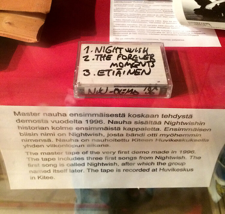 Nightwish's first demo tape, in the Nightwish museum
