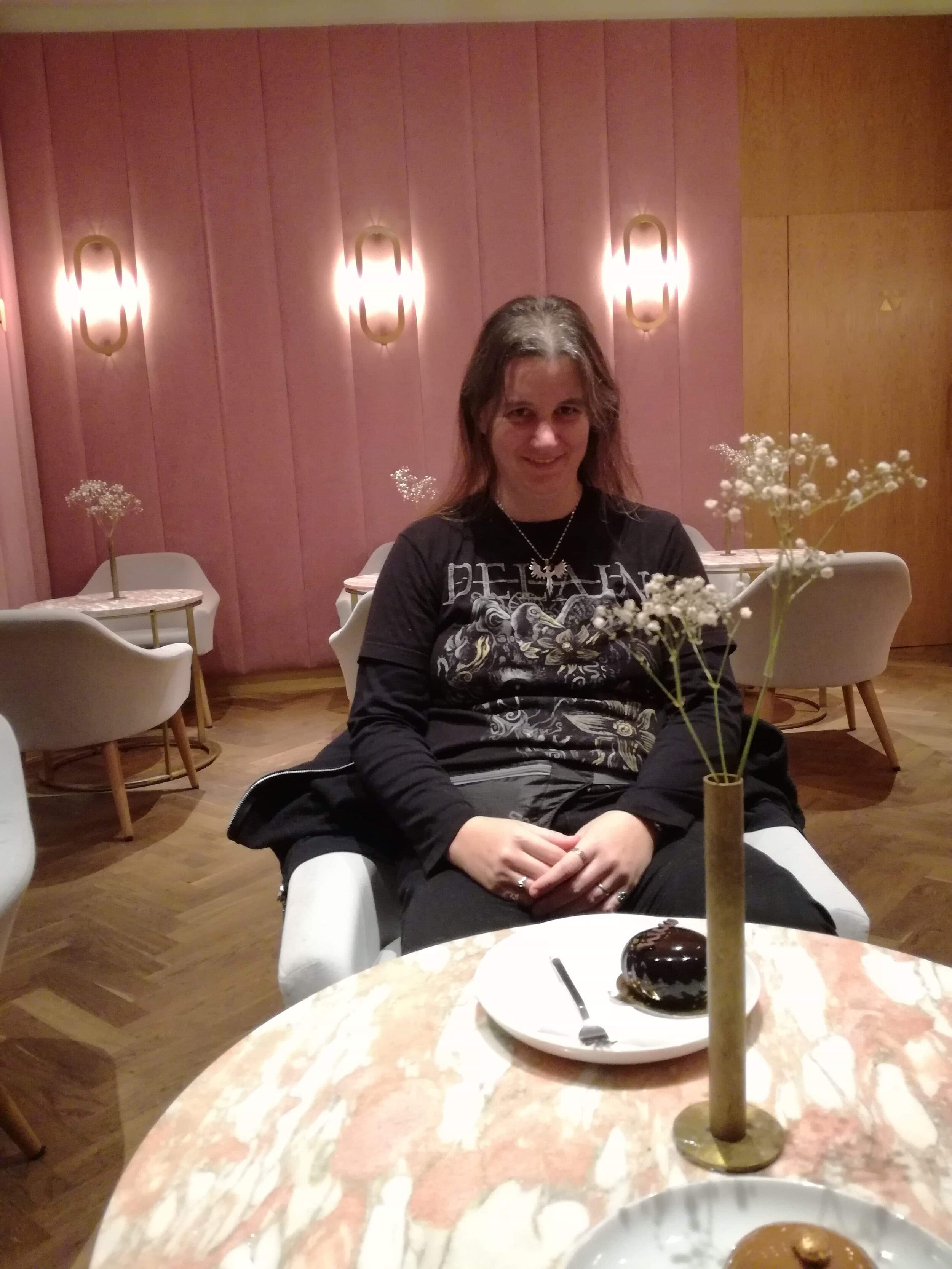 In a tea and cake shop