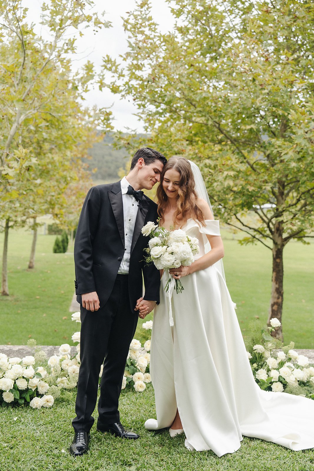 A quiet moment shared during the ceremony at Krinklewood Estate in the Hunter Valley.