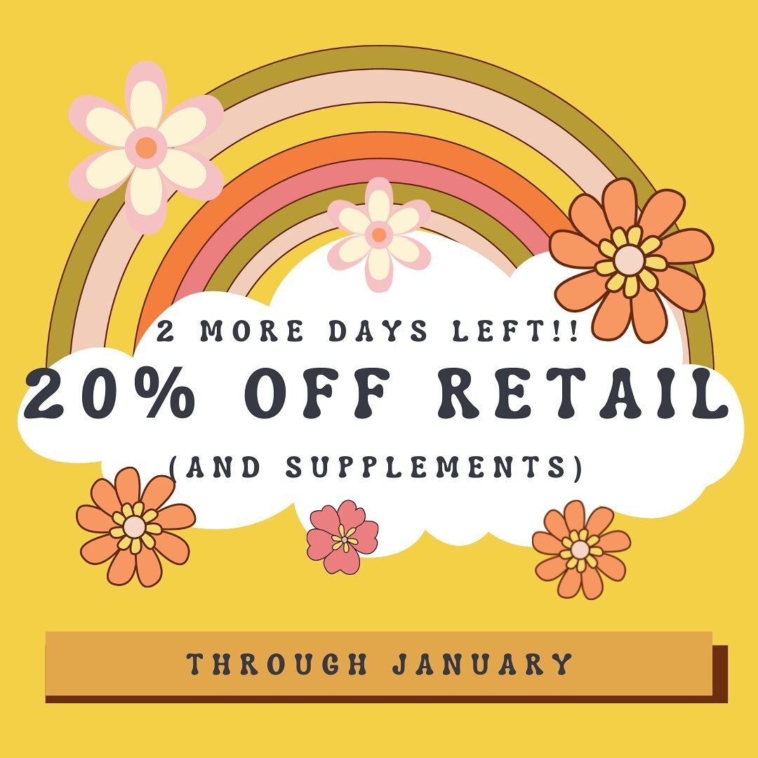 Just two days left of our winter retail sale! Come in and grab your favorite supplement or cbd product for a 20% discount until the end of January ❄️ 💙 

#traditionalchinesemedicine #seattleacupuncture #chineseherbs #cbd #herbalmedicine