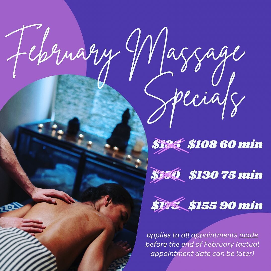 Head to our website before the end of the month to schedule a massage (or 2 or 3) and get a discount! The actually appointment can be later in the year, just get it on the books in the next 5 days and you&rsquo;re golden 💆&zwj;♀️ #massagetherapy #ma