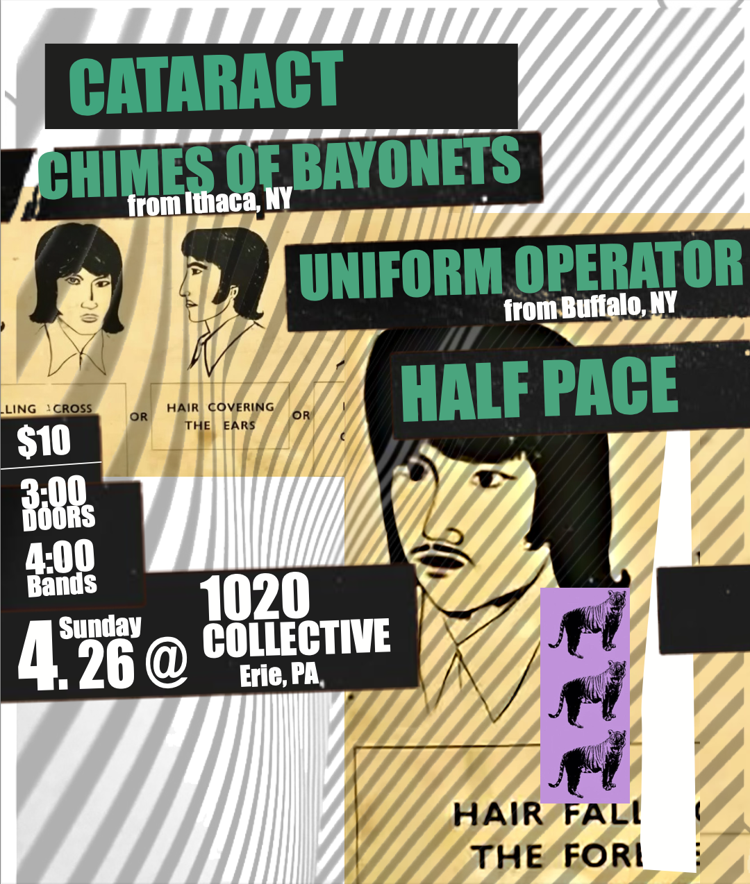 Cataract (Erie, PA) / Chimes of Bayonets (Ithaca, NY) / Uniform Operator (Buffalo, NY) / Half Pace (Erie, PA) / LIVE at 10/20