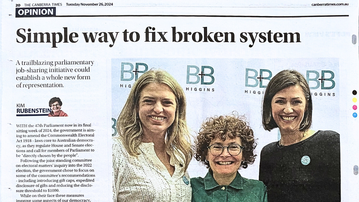 Canberra Times: There's a simple way we can fix our broken system (25 November 2024)