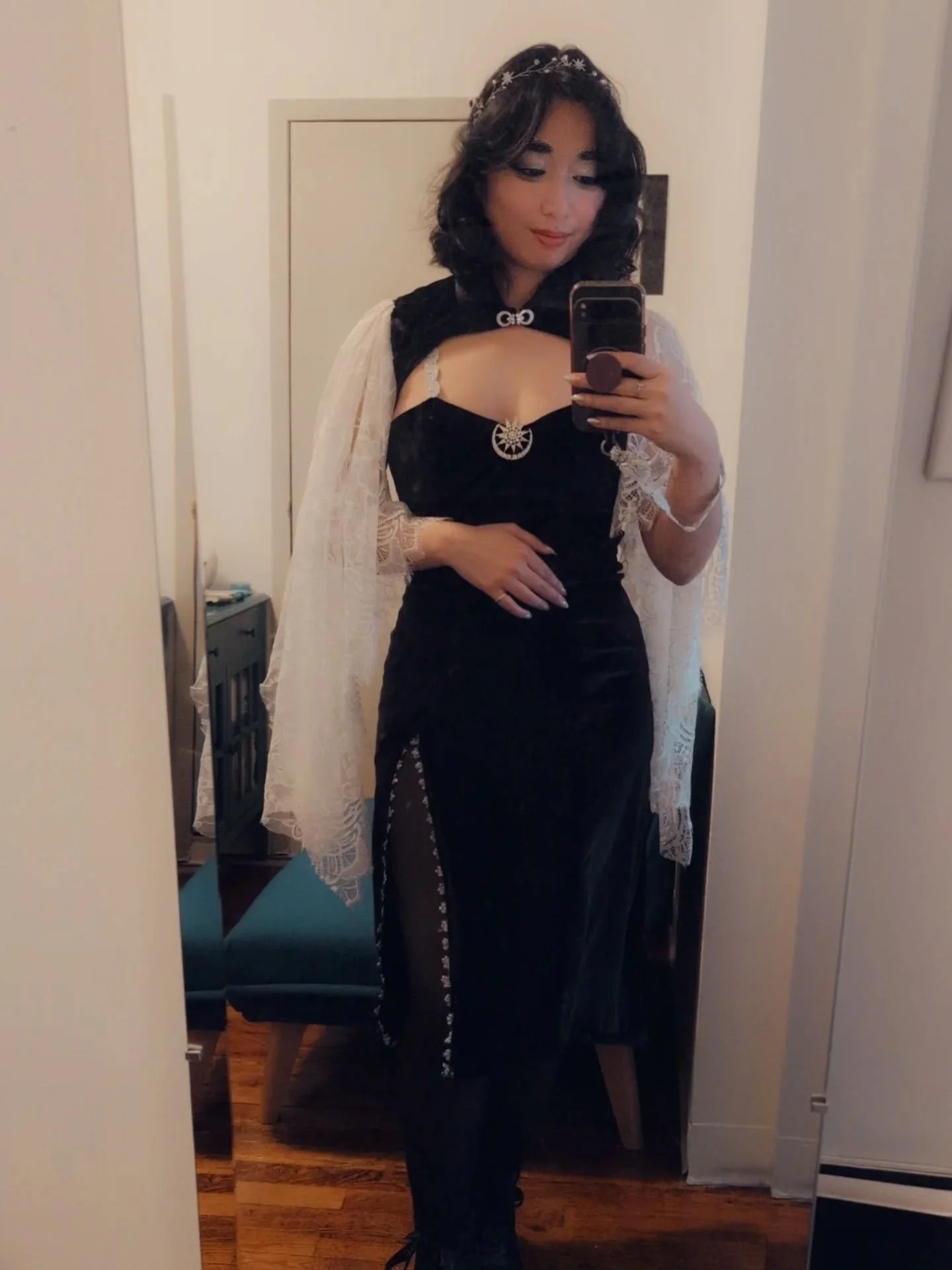 A little late but here it is!! My first ever sewing project! I got tickets to Andrew Lloyd Webber's "Masquerade" and wanted to make a Music of the Night/Angel of Music inspired dress. I heavily underestimated how much work it would actually