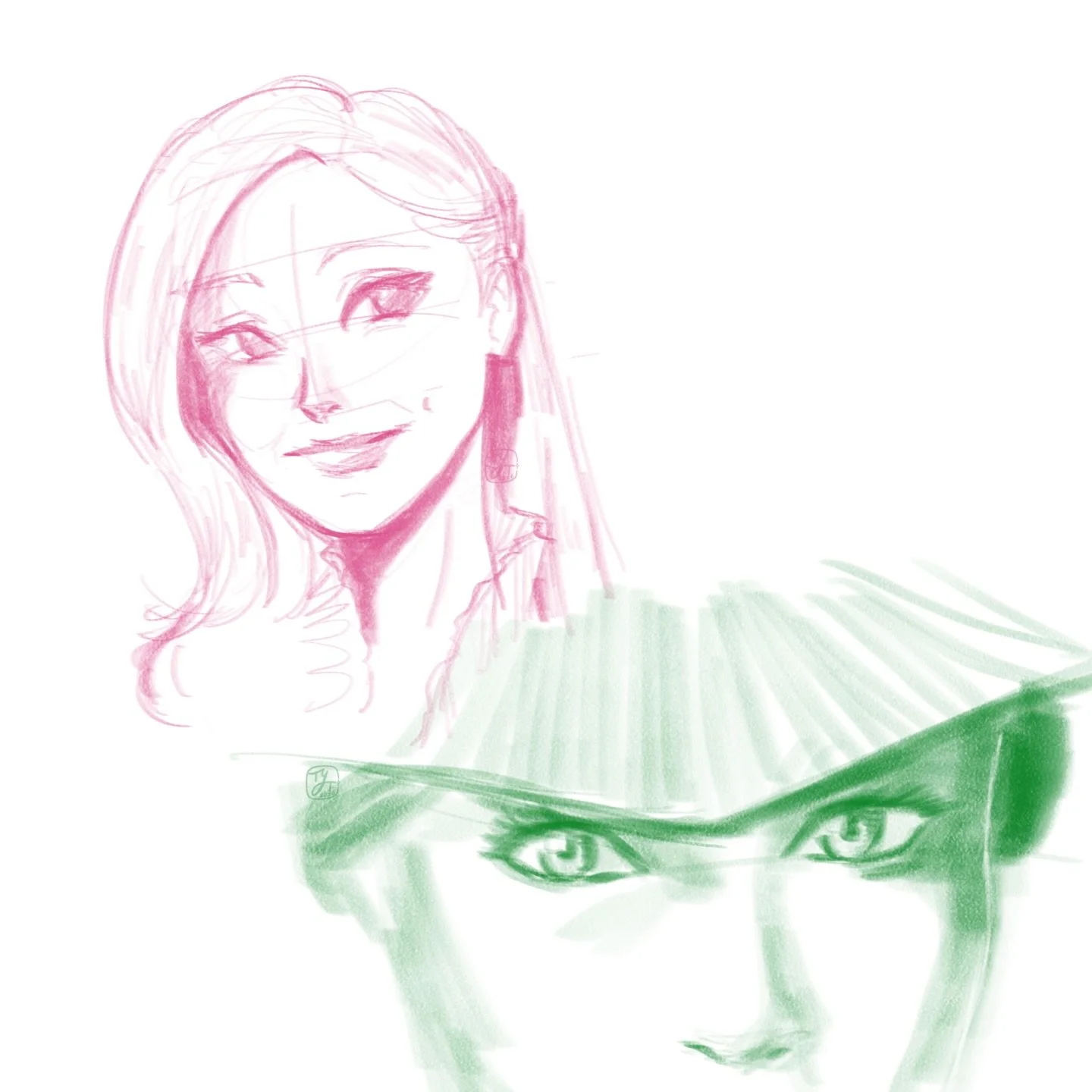 I worked on a couple of projects that had fallen to the wayside and also spent a little time sketching to practice again. 
.
.
.
#sketch #wicked #glinda #elphaba