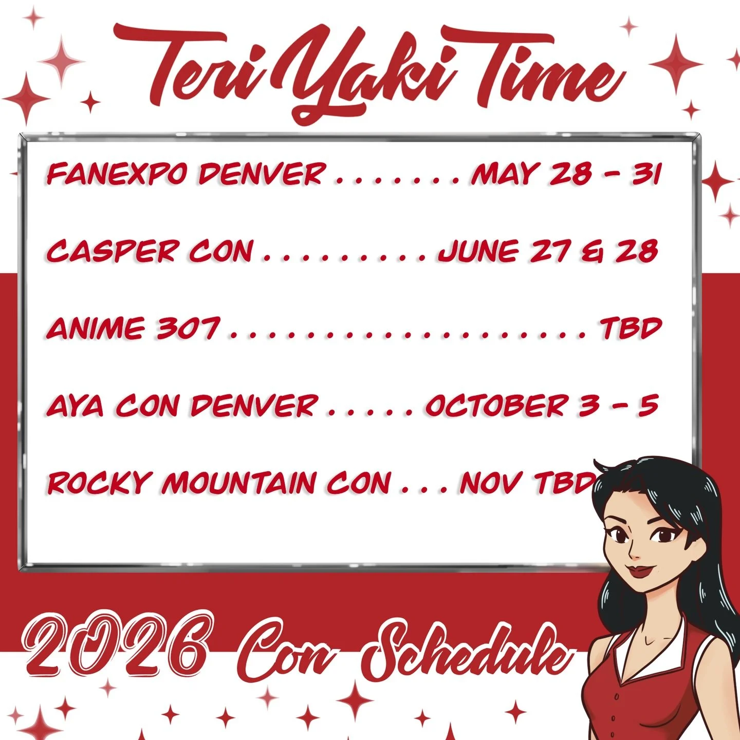 Oh hey! I also finally got around to making my convention schedule ha ha this year I&rsquo;m focusing on more local events and trying to give myself more breathing room to create (in the hopes of not panicking about last minute ordering 🤣). Hope to 