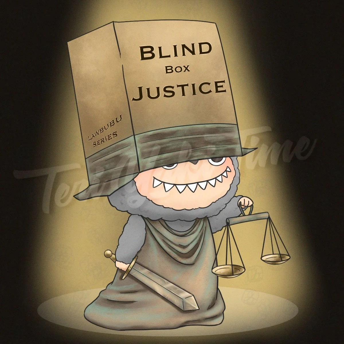 The final kiddo of the Lawbubu collection! Because what&rsquo;s more just than blind boxes&hellip;unless you&rsquo;re @suzustudios who got 5 green labubus on her birthday somehow XD
.
.
.
#labubu #lawjokes #law #funny #cute