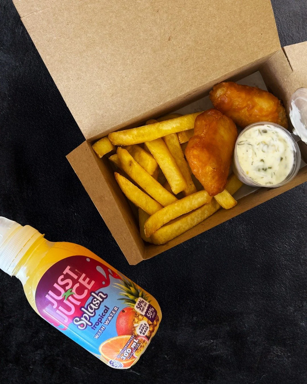 End-of-year mayhem? Sort the kids fast. Our Junior Fish &amp; Chips meal box = zero fuss, zero stress, happy kiddies. 🐟🍟