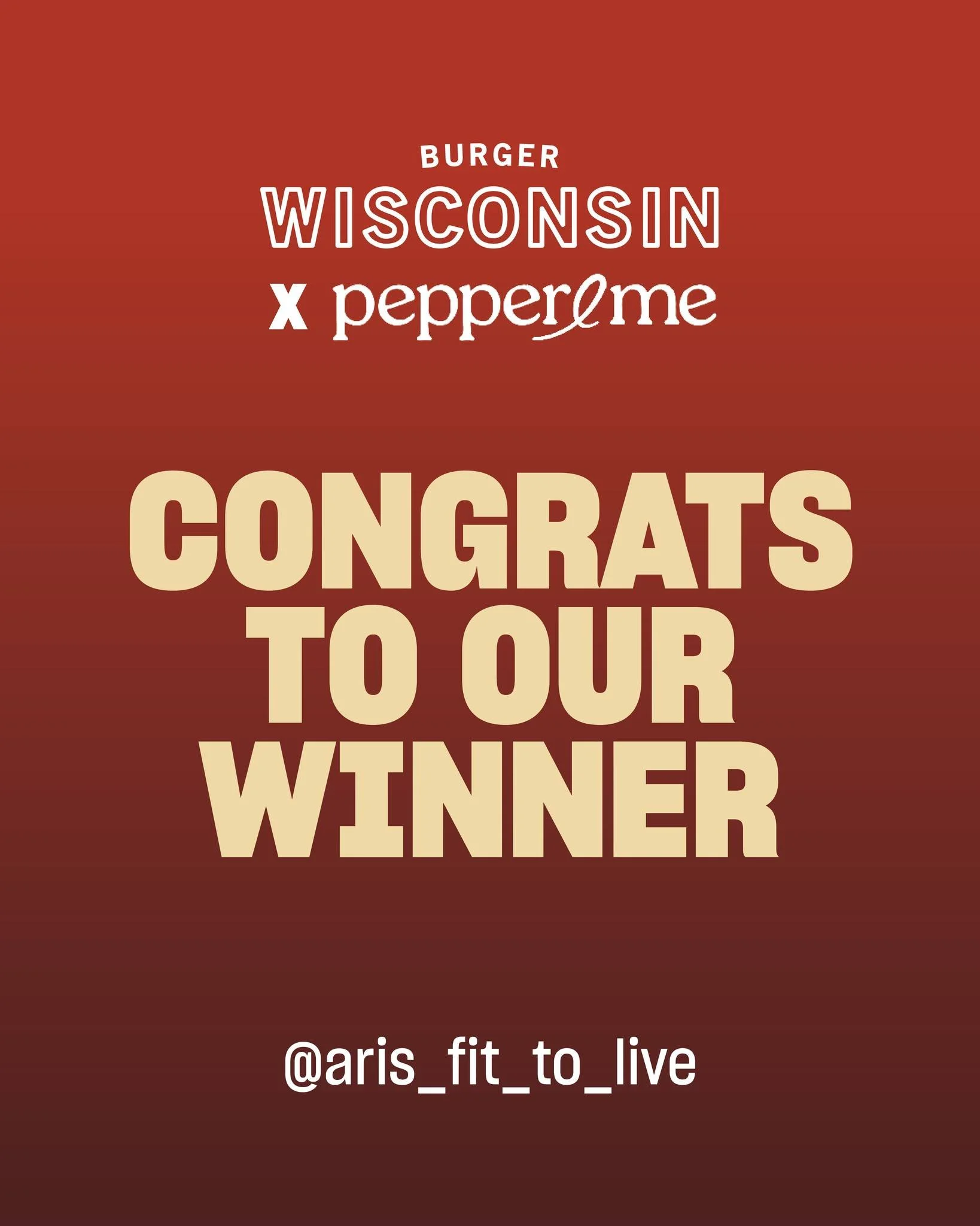 And the winner is... @aris_fit_to_live 🎁 

Congratulations, you have won yourself an epic @pepperandme gift box and $50 to spend at your local Burger Wisconsin. We'll slide into your DMs to get this sent your way 💌