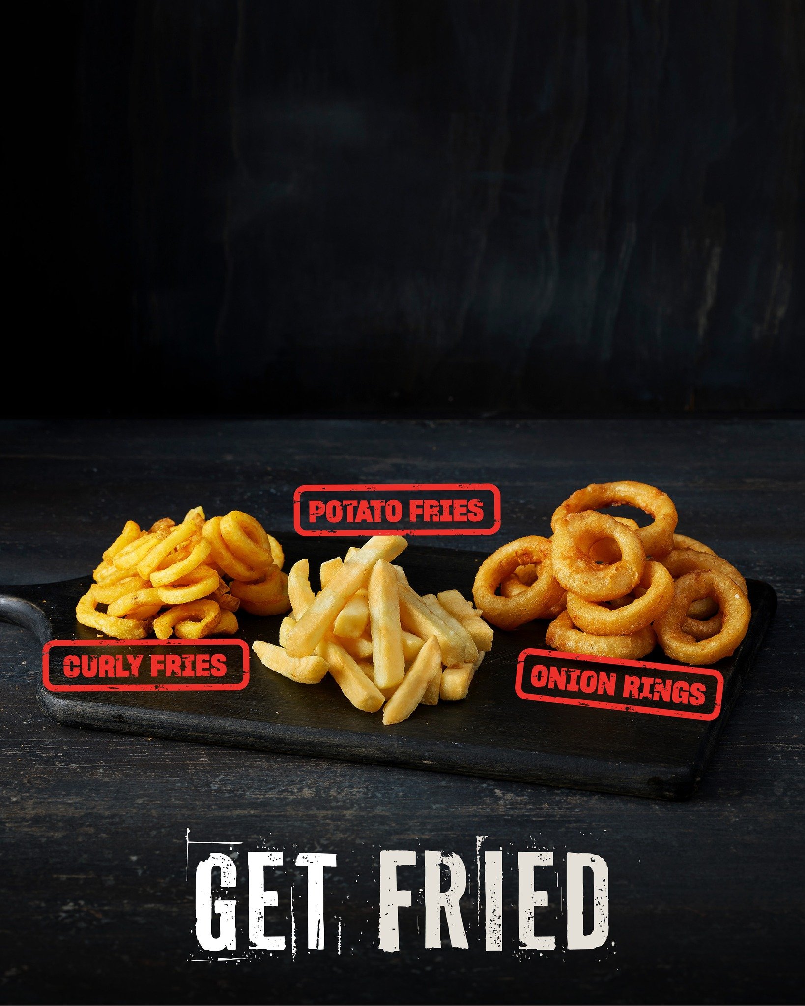 Get Fried. Get Cheesy. Get Loaded. And get a load of our new Cheesy Loaded Fries. A base of Potato Fries, Curly Fries or Onion Rings, drizzled with BW exclusive Nacho Cheese Sauce and loaded up with your choice of additional toppings. Get stuck in. ?