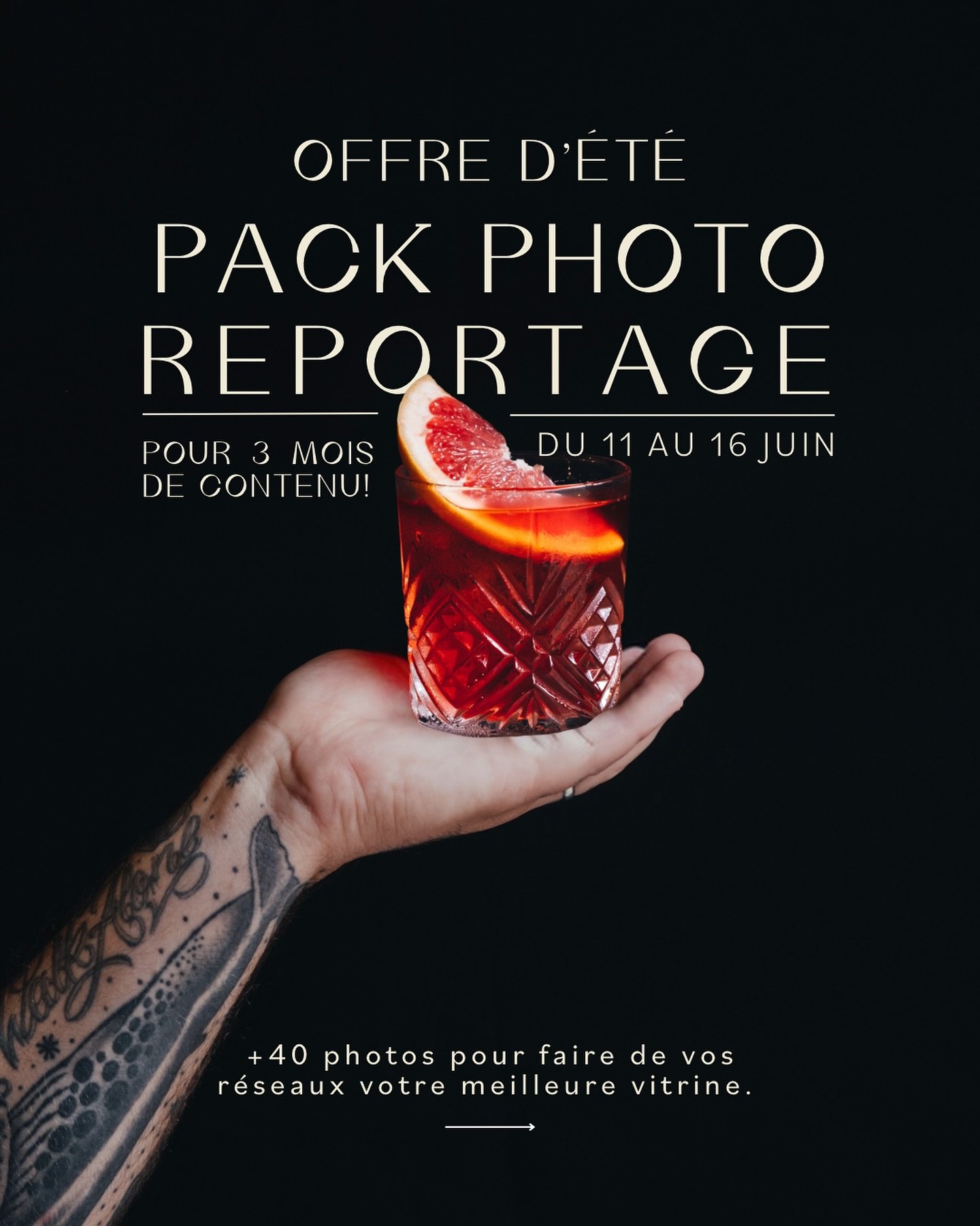 ⚡️OFFRE D&rsquo;&Eacute;T&Eacute;: PHOTO-REPORTAGE 📸
+40 images pour faire de vos r&eacute;seaux votre meilleure vitrine. 

L&rsquo;&eacute;t&eacute; arrive, la haute saison avec. Si comme moi tu as du mal &agrave; g&eacute;rer ton activit&eacute; e