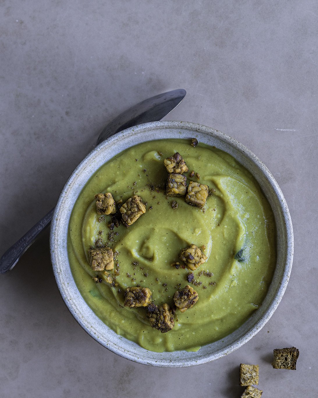 A bowl of curry parsnip soup