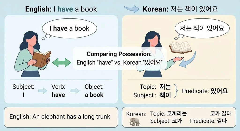 ‘책이 있어요’는 왜 ‘책을 있어요’가 아닌가 Why Do We Say ‘책이 있어요’ Instead of ‘책을 있어요’?