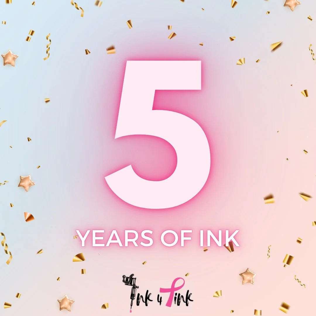 Ink 4 Pink is officially 5 years old!!! 💕🙌

Over the past five years, we&rsquo;ve been able to fund more and more tattoos for breast cancer survivors across New England thanks to all of our amazing community.

Your donations, shares, and support ke