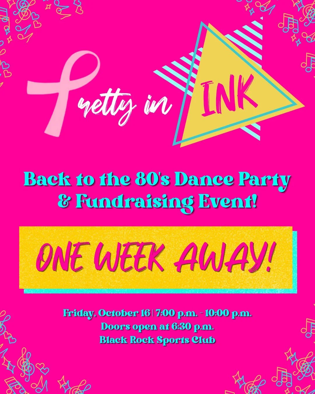 🎟️🎉 Get your tickets now and join us NEXT FRIDAY! 🎉🎟️

Get ready to party like it's the '80s with throwback music, dancing, raffles, costume contests, and more - all while supporting breast cancer survivors! 💕

🏆 GRAND PRIZES will be awarded to