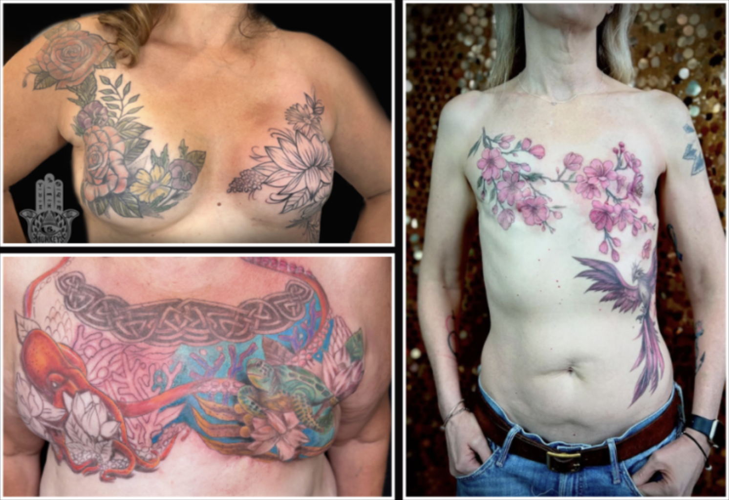 Three Stories Behind Breast Cancer Scar Camouflage Tattoos