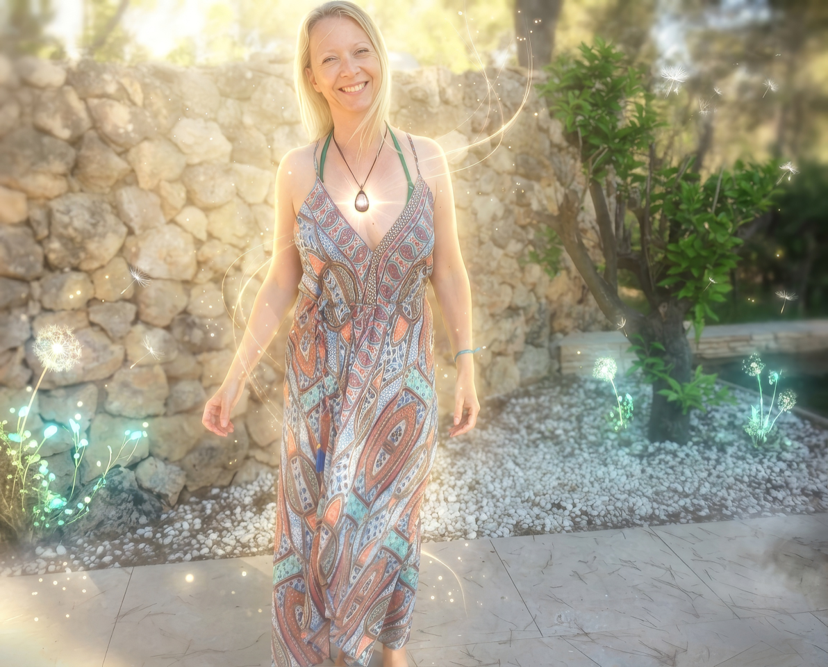 Julie-Maria standing in a garden