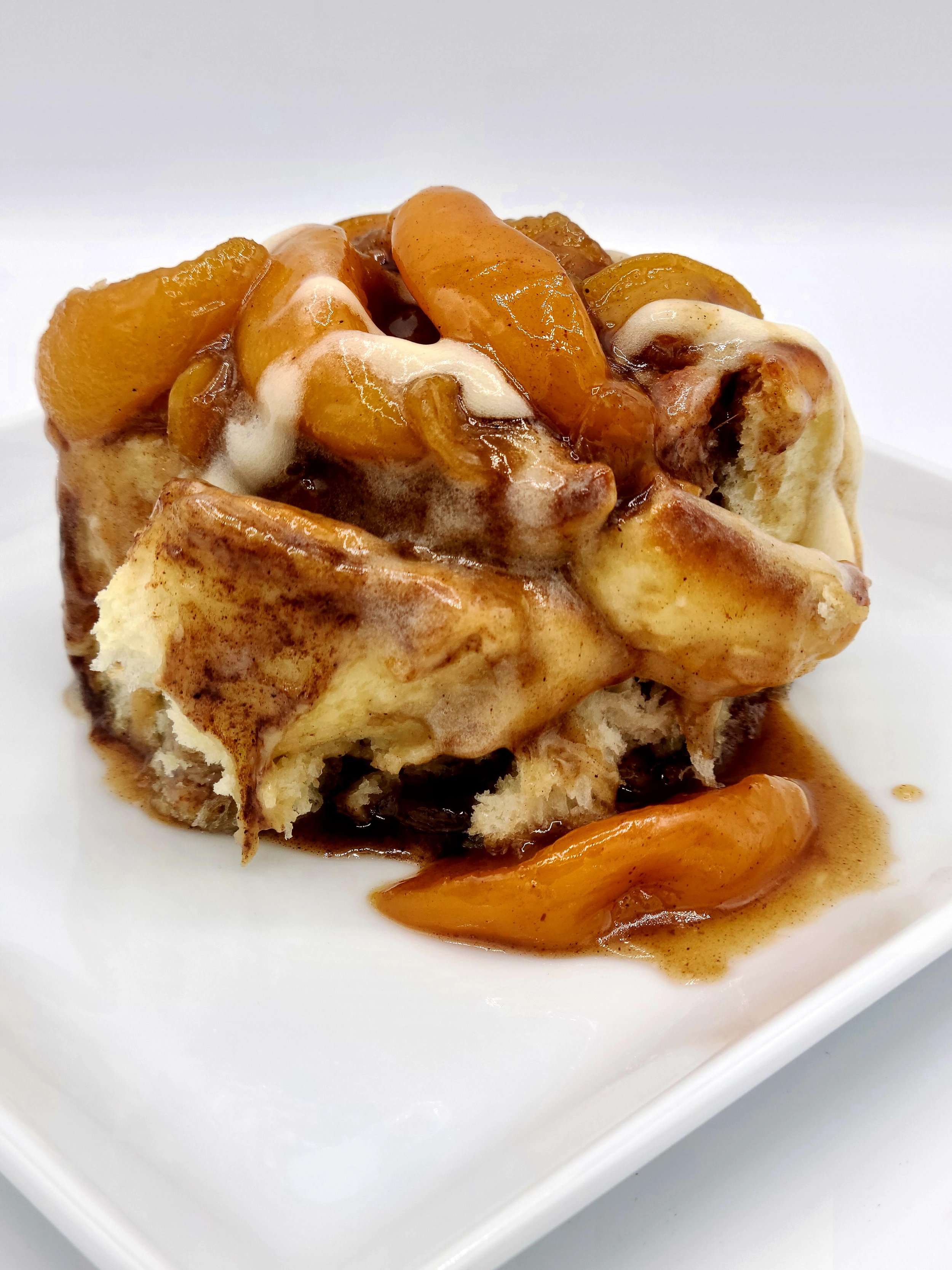Peach Cobbler Cinnamon Roll