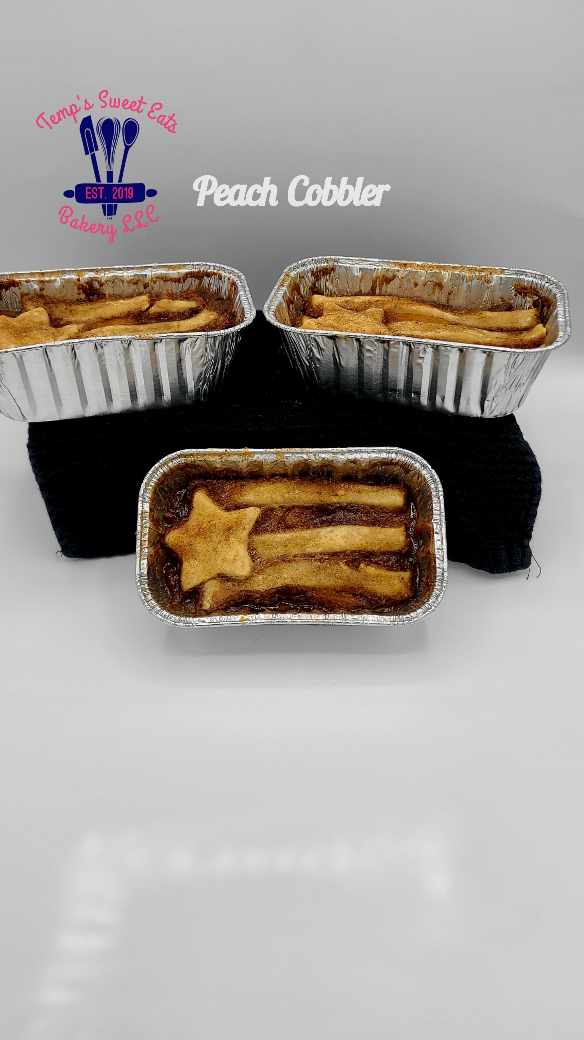 4th of July Themed Personal Peach Cobbler