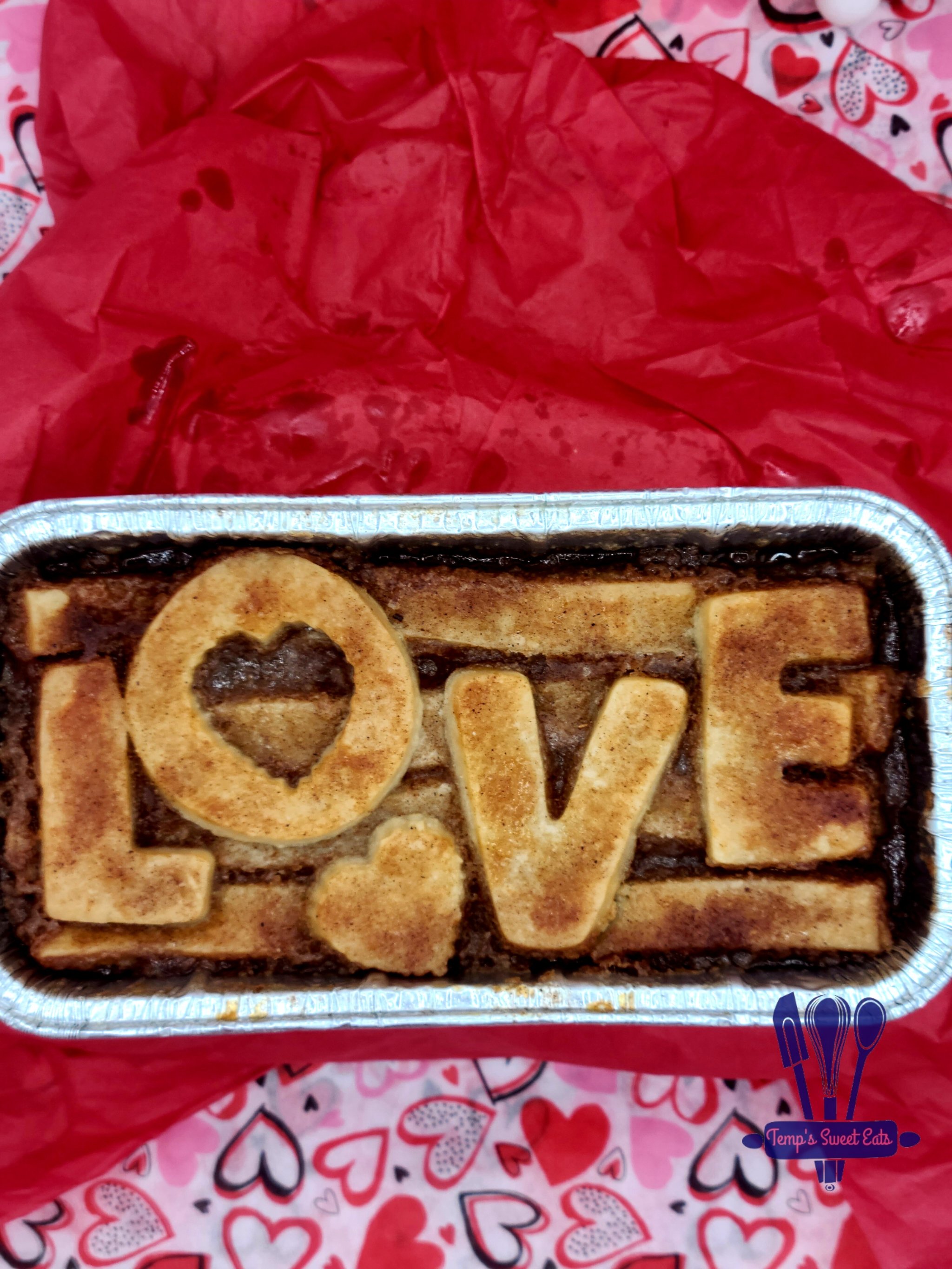 Valentines Themed Peach Cobbler