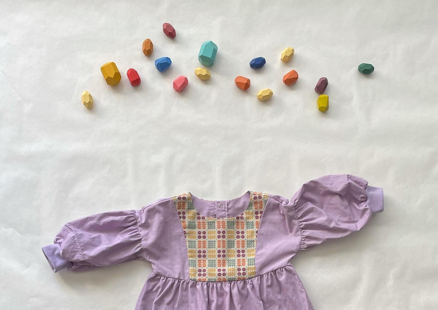 The colours in this fabric give me such #eastervibes - still got some left if you&rsquo;re looking for a dress or romper for the holidays 🐣 #easteroutfit #handmadekidsclothes #madeinbirmingham #babkids #shopsmall #shopindependent #shoplocal