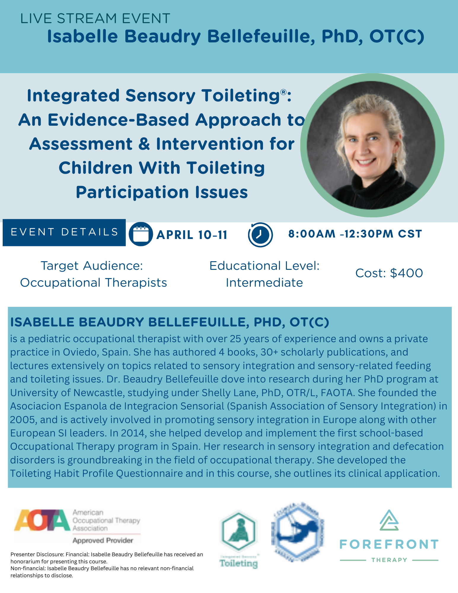 Integrated Sensory Toileting®: An Evidence-Based Approach to Assessment &amp; Intervention for Children With Toileting Participation Issues