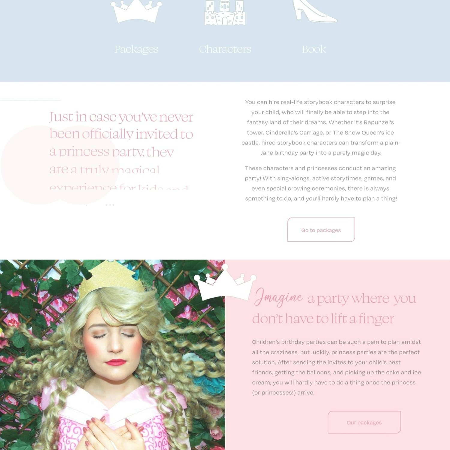 Start Up Princess Party Website Template — The Social Duo Kids Party  Branding  Web Design
