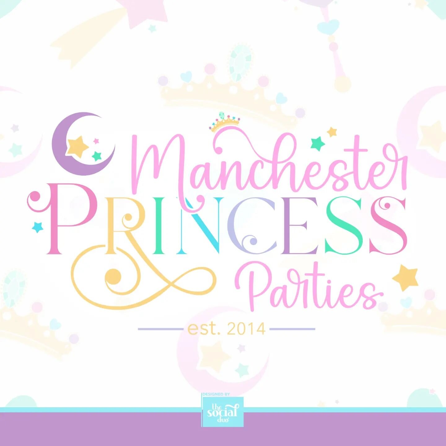 Signing off for the weekend by showcasing @manchesterprincessparties new logo! This is just part of their brand new branding and we loved every second creating it.

The colours, the cute crown on the H, the typography.....chef's kiss!

Charlotte is i