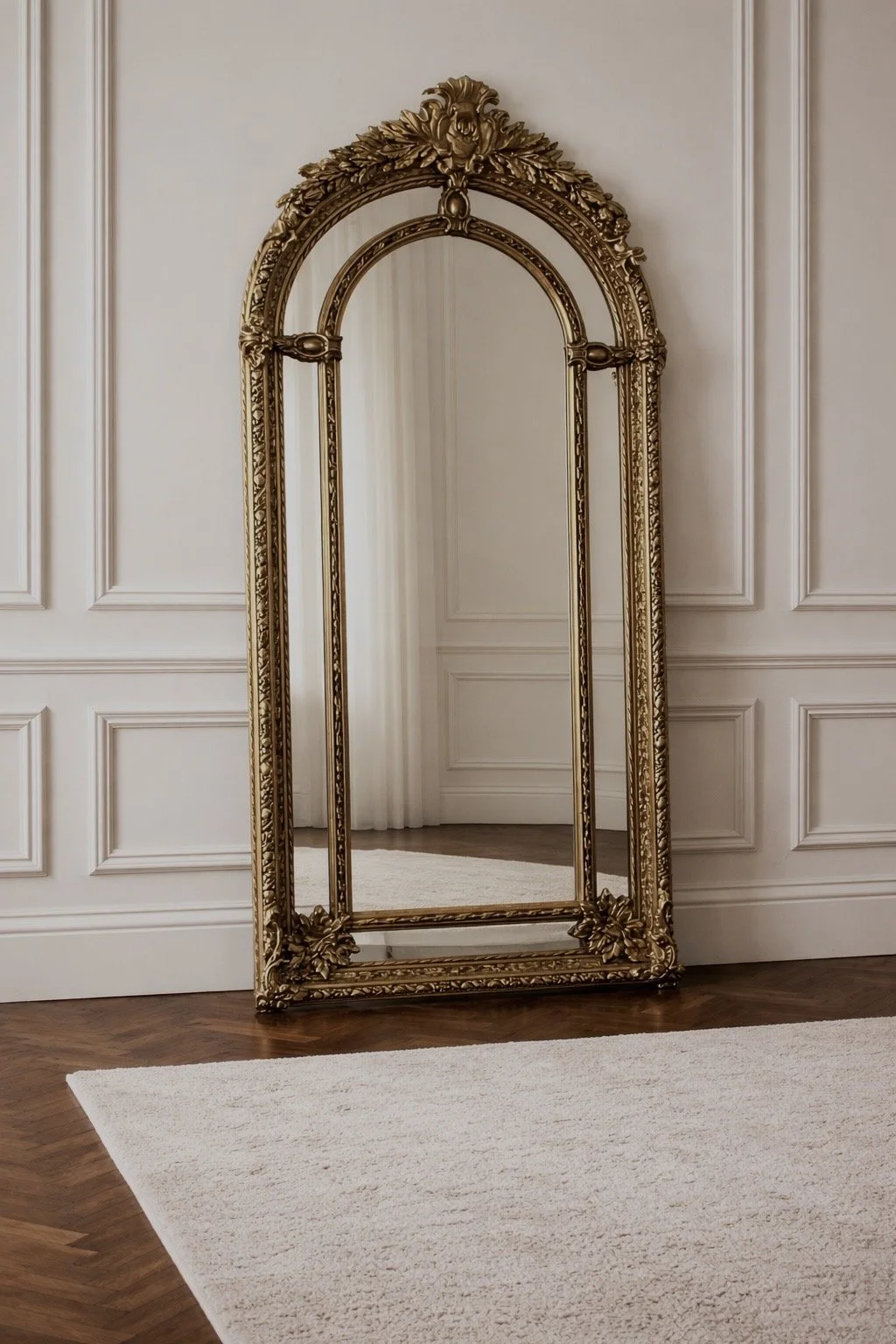 ANTIQUE TALL ORNATE MIRROR