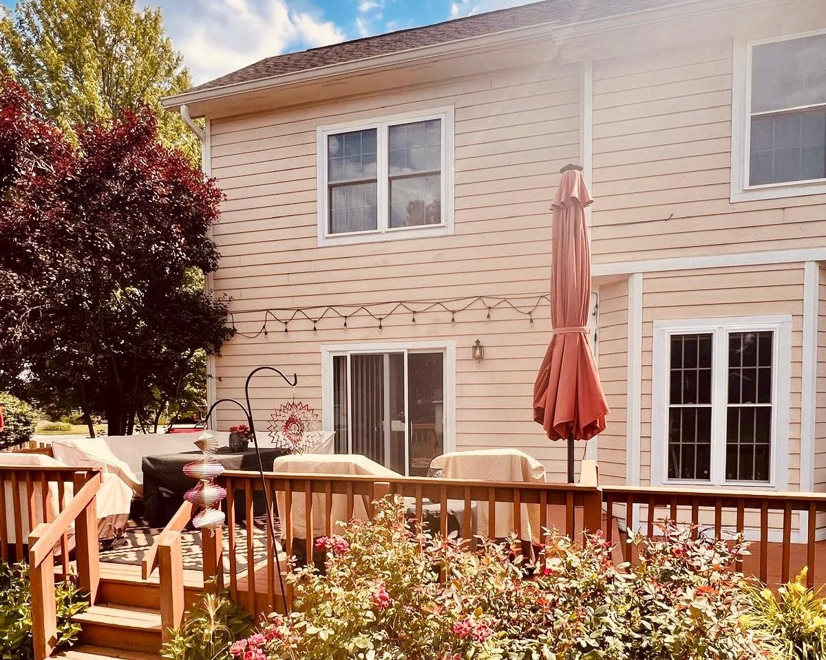 An outdoor space at a home before installing Solara Pergola Cover