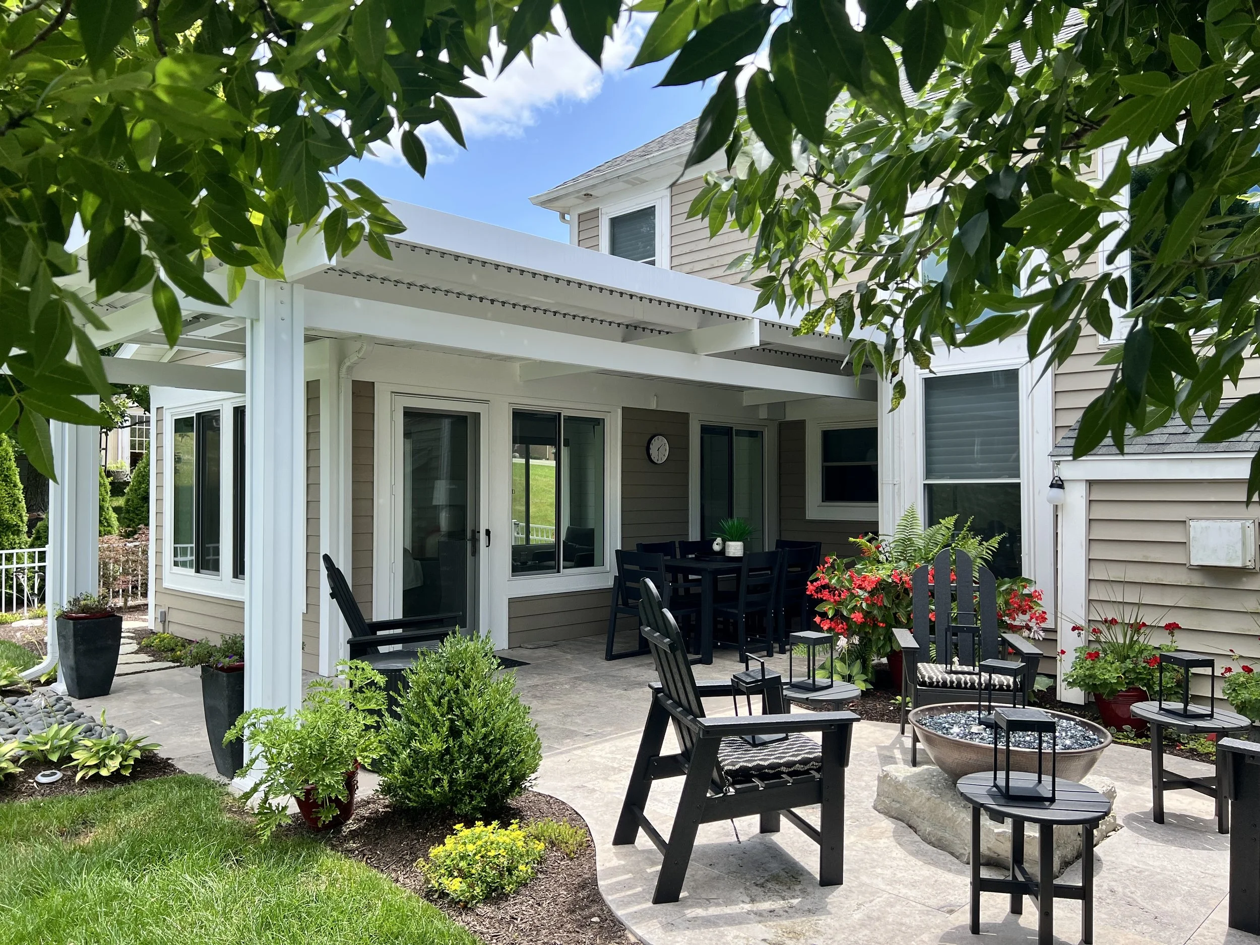 Custom Solara louvered patio cover designed to maximize comfort, natural light, and year-round outdoor enjoyment.
