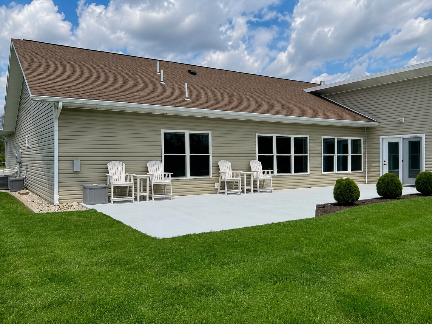An outdoor space at a home before installing Solara Pergola Cover