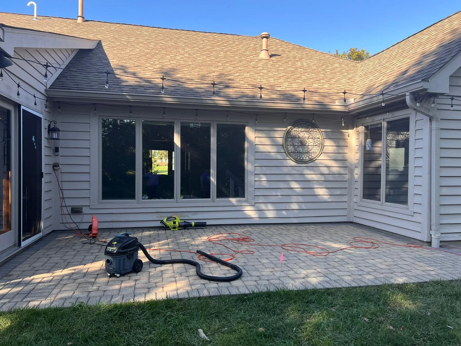 An outdoor space at a home before installing Solara Pergola Cover
