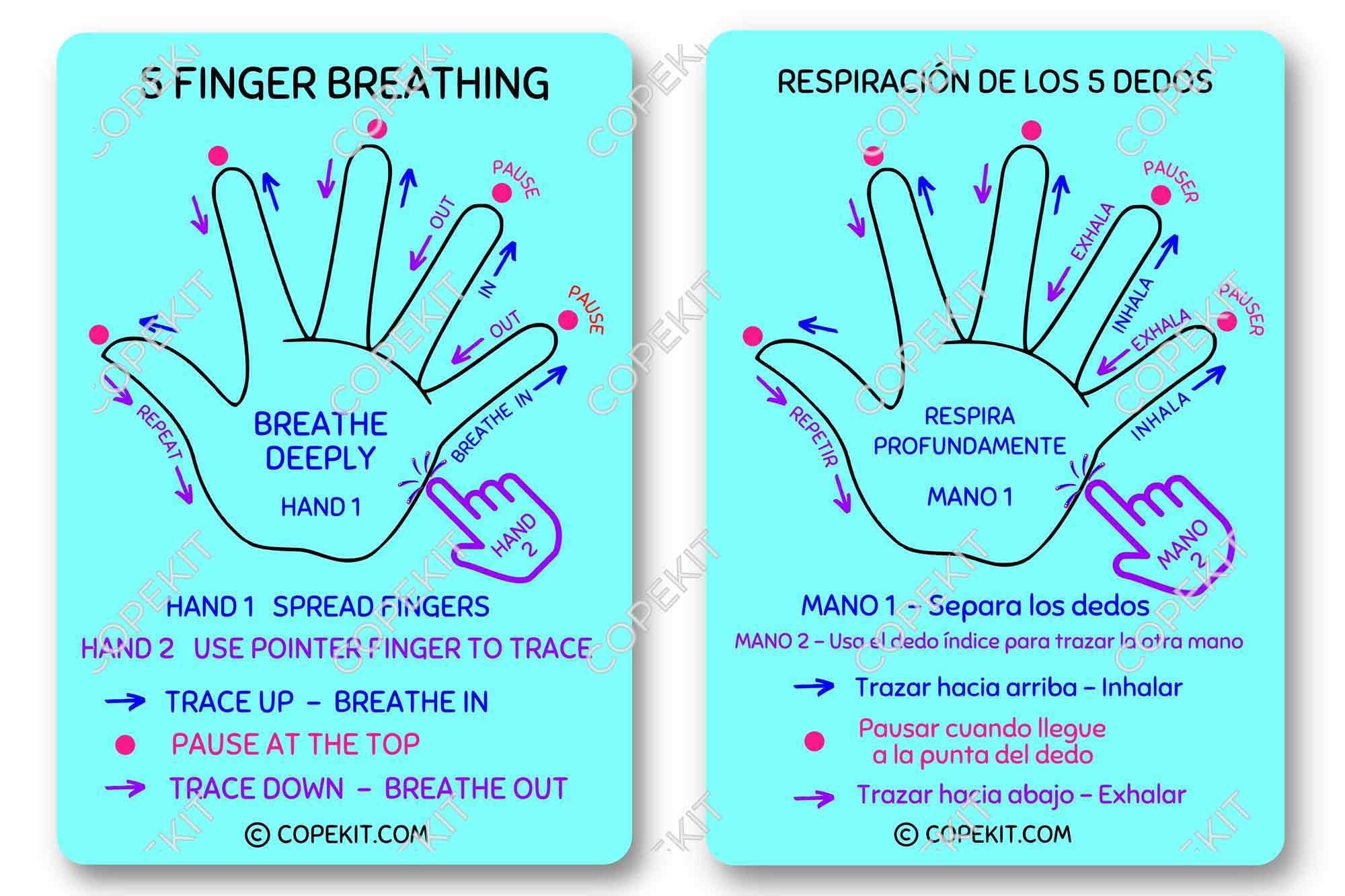 copekit copecard english spanish 5 finger breathing stress trauma coping skills children wm