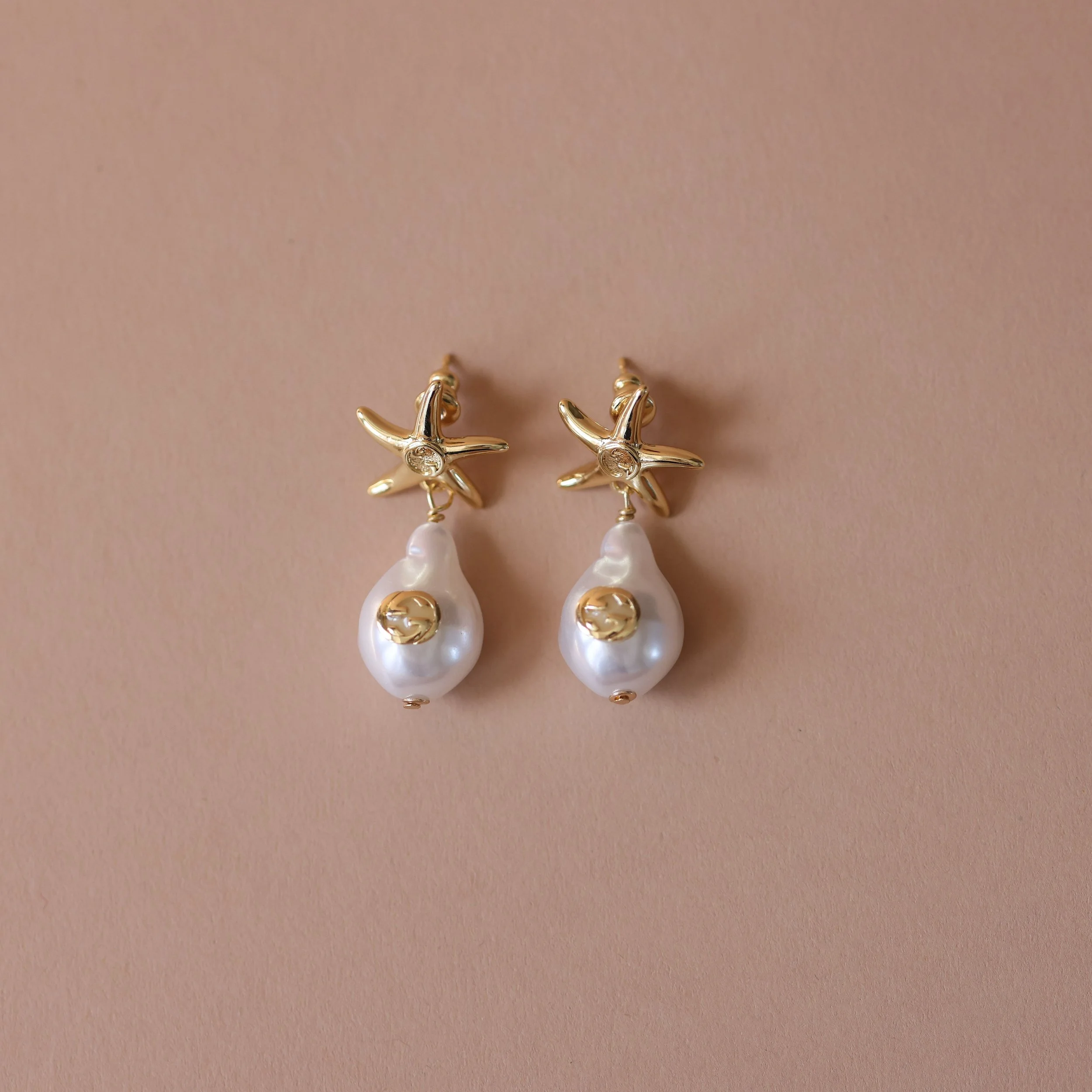 Repurposed Gucci Starfish Charm Earrings
