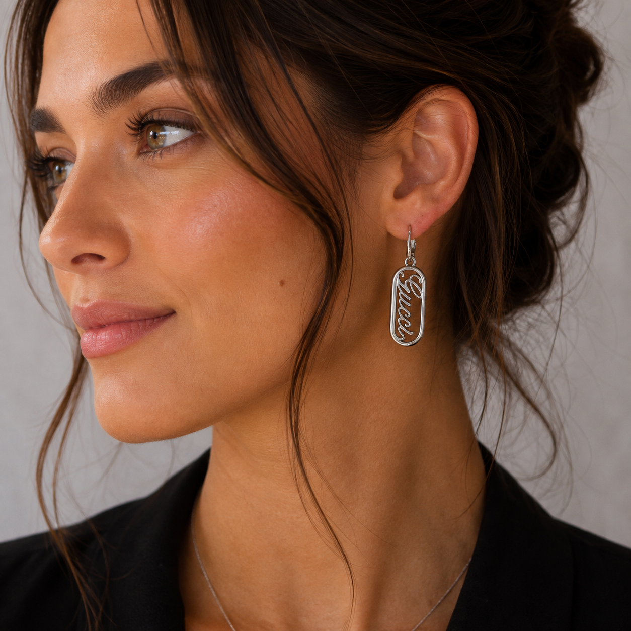 Repurposed Gucci Oval Charm Earrings