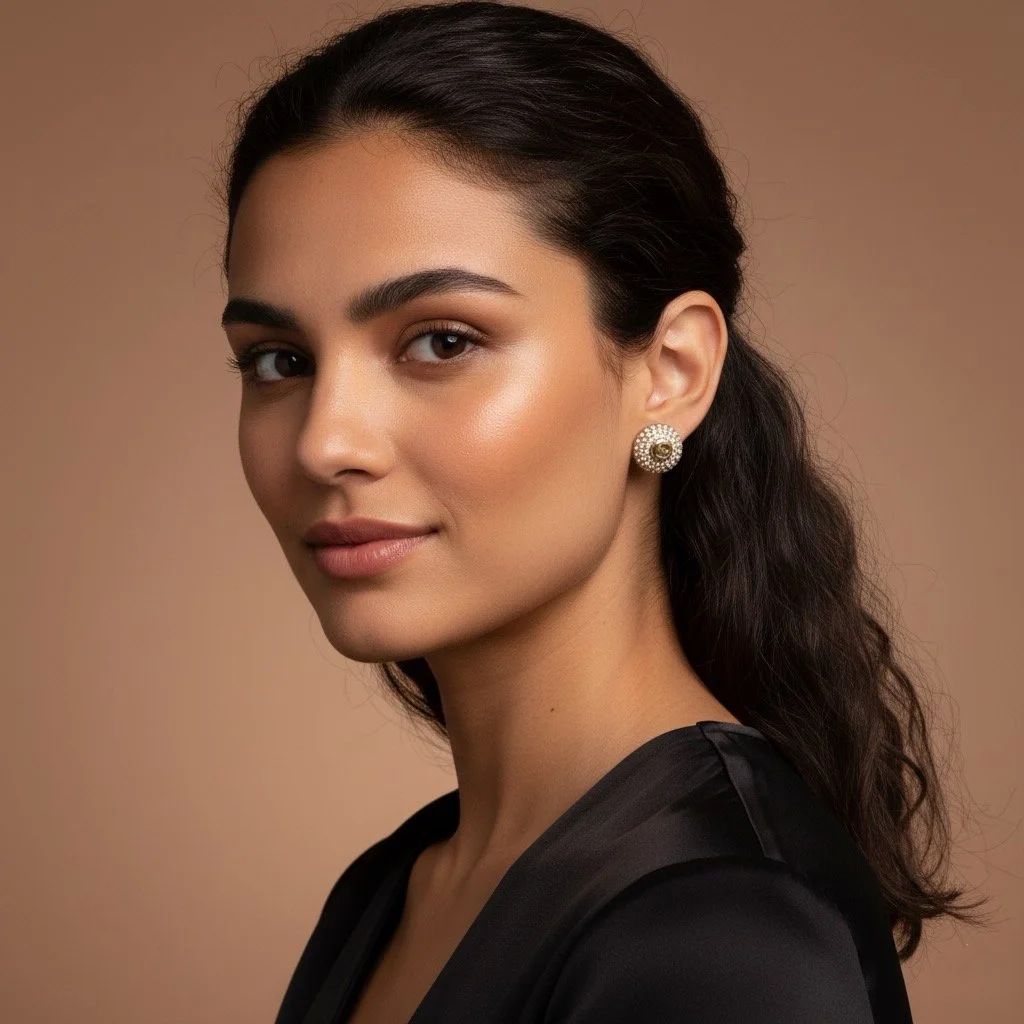 Repurposed Rhinestones Stud Earrings