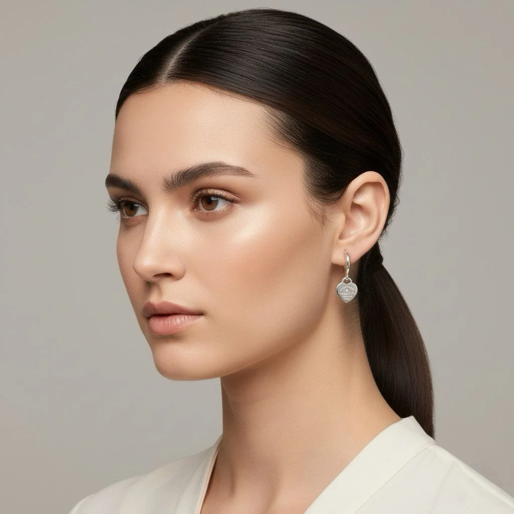 Repurposed Tiffany & Co Heart Charm Earrings