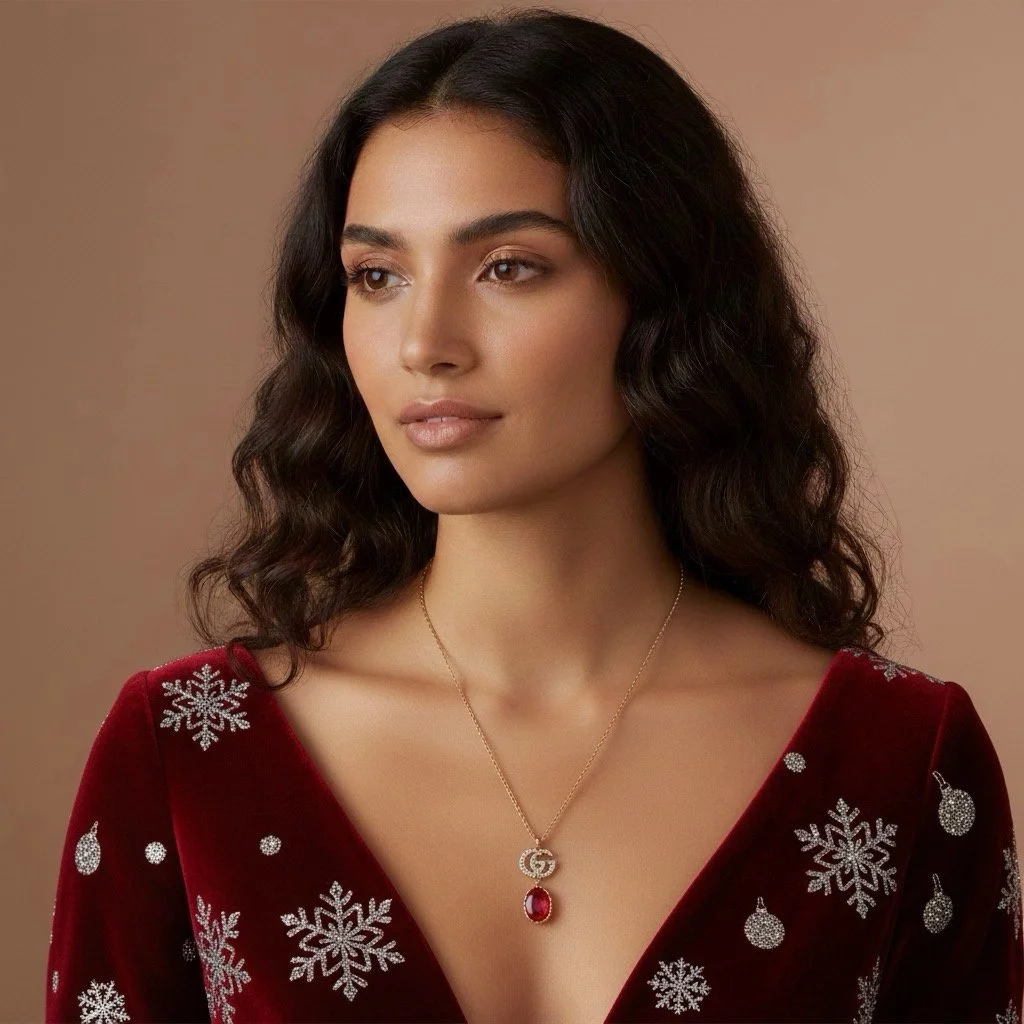 Repurposed Gucci Rhinestone Charm Necklace