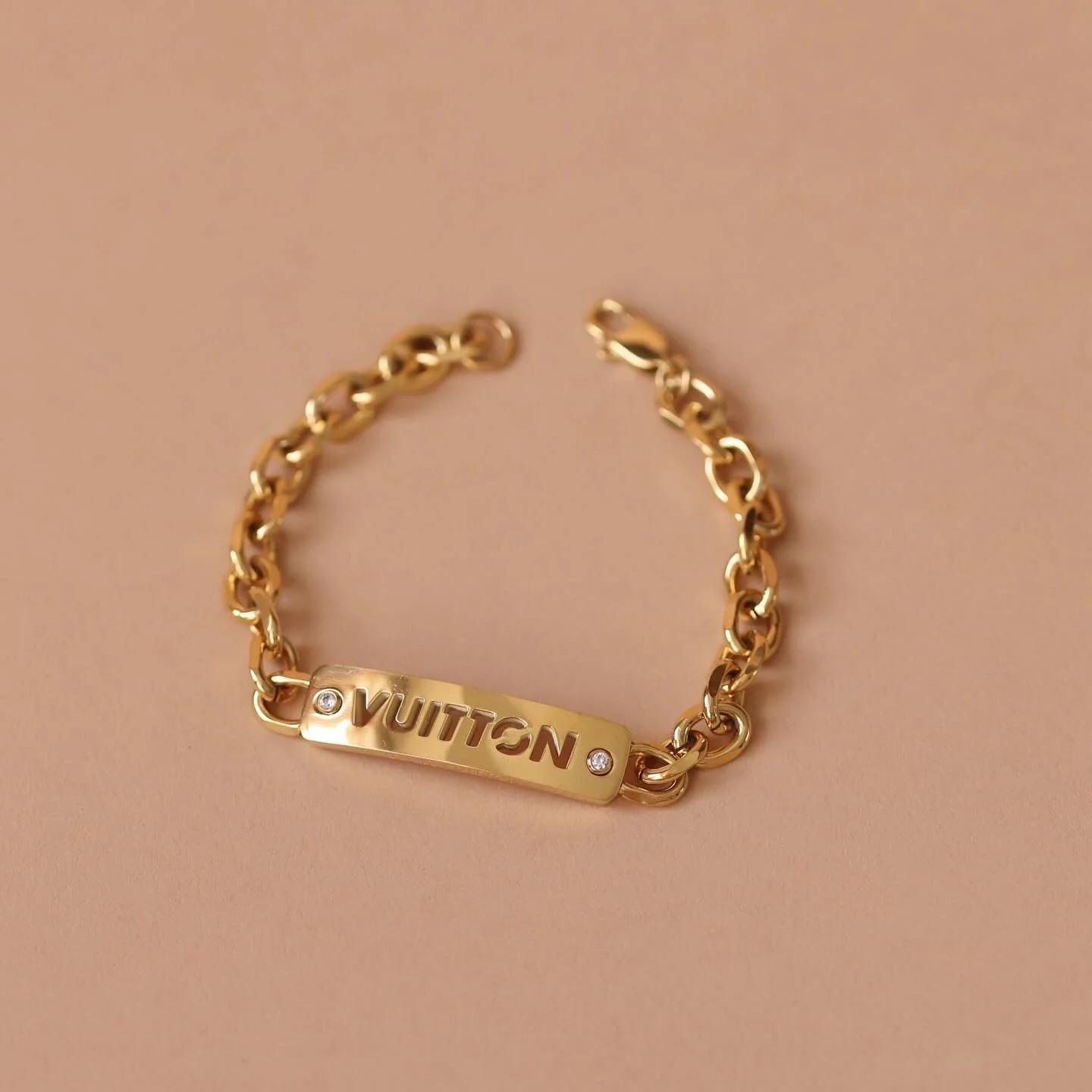 Repurposed Plaque Charm Bracelet